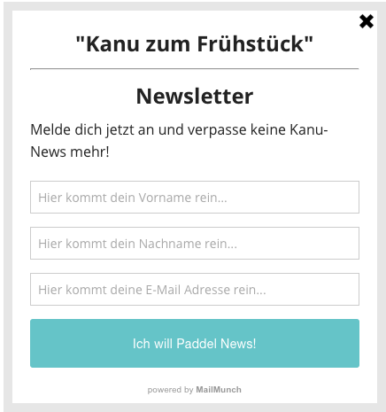 Alle Kanu-News ab kommenden Montag im Kanu zum Frühstück Newsletter Alle Kanu-News ab kommenden Montag im Kanu zum Frühstück Newsletter