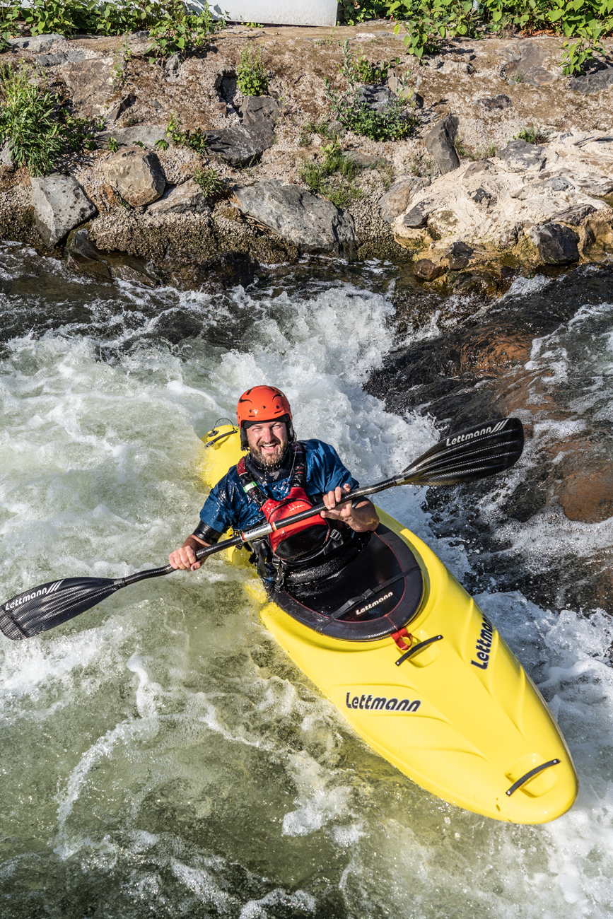 Wildwasserkajak Lettmann Rocky auf dem Wasser